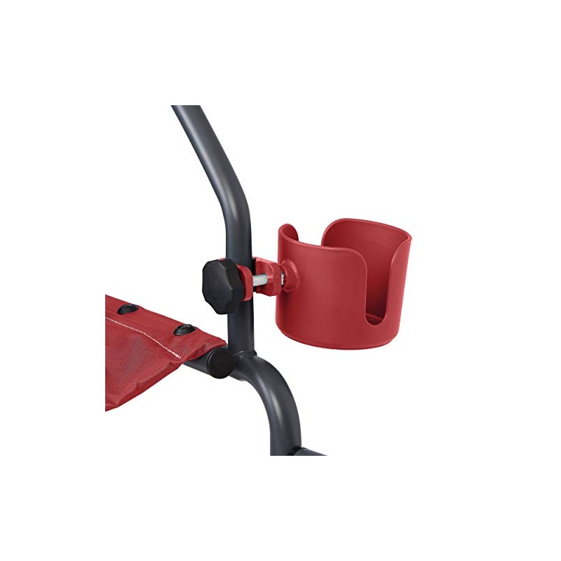 Medline Universal Cup Holder, Red - Versatile Mobility Accessory for