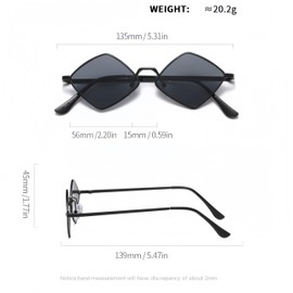 WDZAYXC Diamon Fashion Sunglasses with Metal Frame, UV400 Protection, black/black