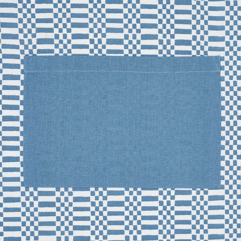 Penguin Home Apron,Chef Quality, Thokka Print,Colour - White & Blue,Plain