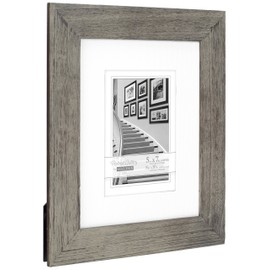 Malden International Designs Manhattan Distressed Mat Picture Frame, 5x7/8x10, Gray