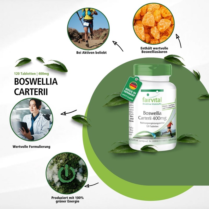 fairvital Boswellia Carterii 400 mg, 120 Vegan Tablets, African Frankincense