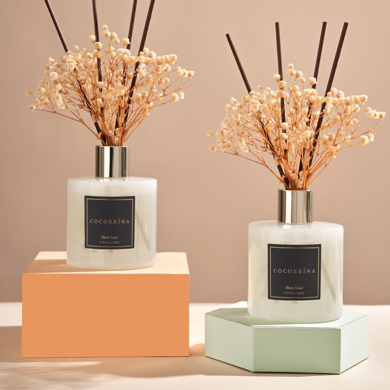 Cocorrína Premium Reed Diffuser Set with Preserved Baby's Breath &