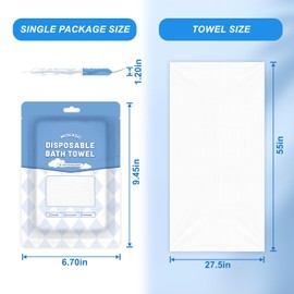MOKASO Disposable Bath Towel Large Portable Bath Towels for Travel 55 x 27.5 inch Thickened Portable Body Towels for Travel Camping Beach Swimming SPA Independent Vacuum Packaging