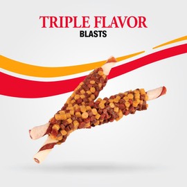 Good 'n' Fun Triple Flavor Blasts, 4 Oz, Rawhide Chew for All Dogs