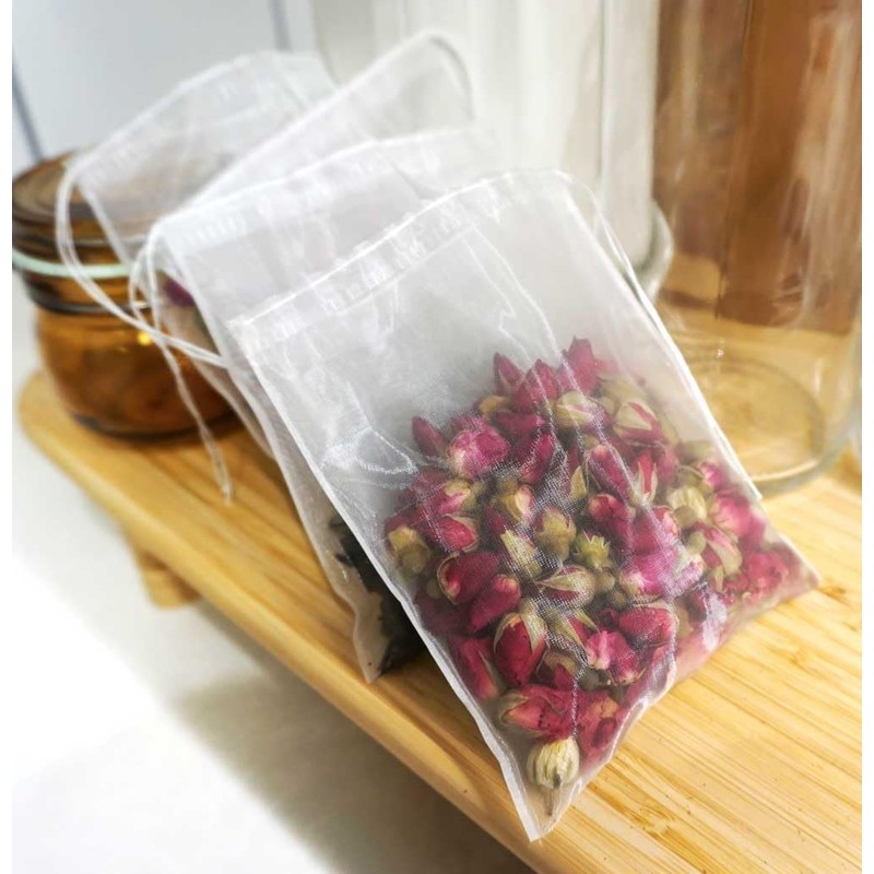 Insiswiner 50Pcs Empty Pyramid Nylon Tea Bags Mesh Tea Infuser