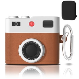 Dayinkes Compatible For AirPods 3rd Generation Case with Keychain, Camera Design for AirPods 3rd Generation Case 2021, Shockproof Case Cover Compatible with AirPods 3rd (Brown)