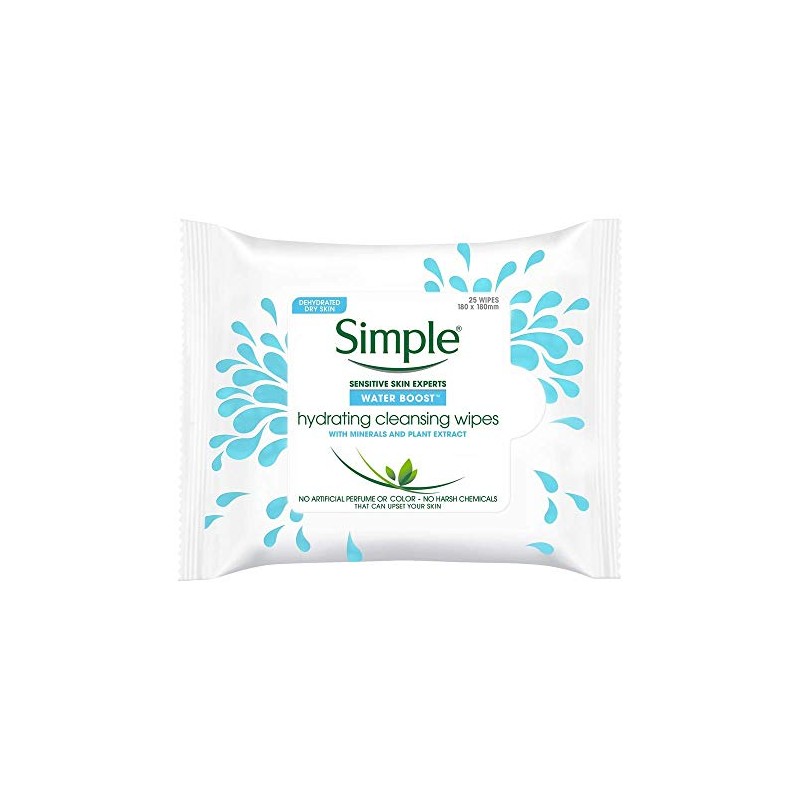 Simple Water Boost Hydrating Cleansing Wipes 3 Pack