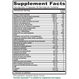 Vitanica FemTeen Symmetry, Vitamins for Teens, Daily Multivitamin, Vegan, 120 Capsules