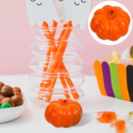 WINOMO 100Pcs Artificial Pumpkin Fake Fruit Fall Harvest Mini Pumpkins for Halloween Thanksgiving Day Decoration