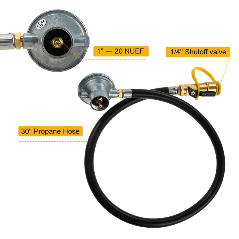Hicello Low Pressure 1LB Propane Tank Gas Regulator Valve with