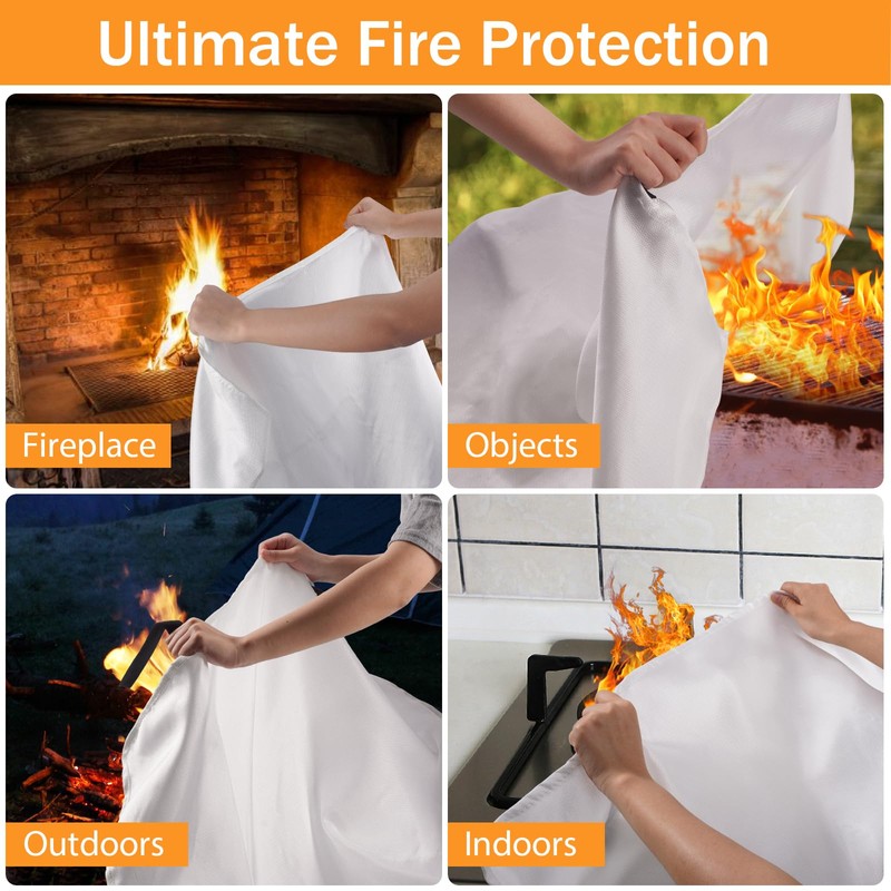 kanhiro Fire Blanket Emergency for Home Kitchen - Fiberglass Fire