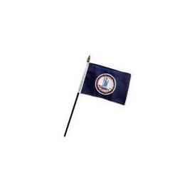 4x6 inch Virginia miniature desk flag stick flag