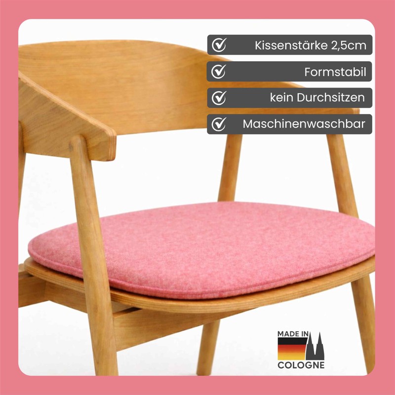 Feltd. Eco Felt Cushion Suitable for Armchair Chairs such as