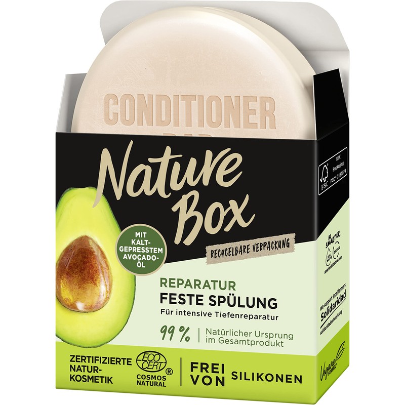 Nature Box Spülung Reparatur (80 g), fester Conditioner mit Avocado-Öl