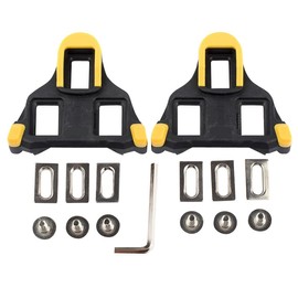 Cleat Pedals, Shimano Compatible, SPD-SL SM-SH11, Compatible Road Bike, Set of 2, Yellow with Tools (Black x Yellow)