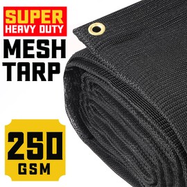 Core Tarps 60% Black Shade Cloth with Grommets - 6 X 20 FT Heavy Duty Mesh Tarp - Sun Shade Cloth for Garden Vegetables Plants Greenhouse Outdoors Backyard Fences Dump Trucks Patio Mesh Shade Tarp
