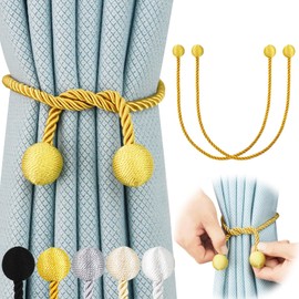 Hangtty - Paquete de 6 alzapaños para cortinas, elegantes alzapaños decorativos para cortinas, cortinas o cortinas, color dorado