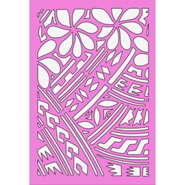 Samoan Floral Corner Stencil