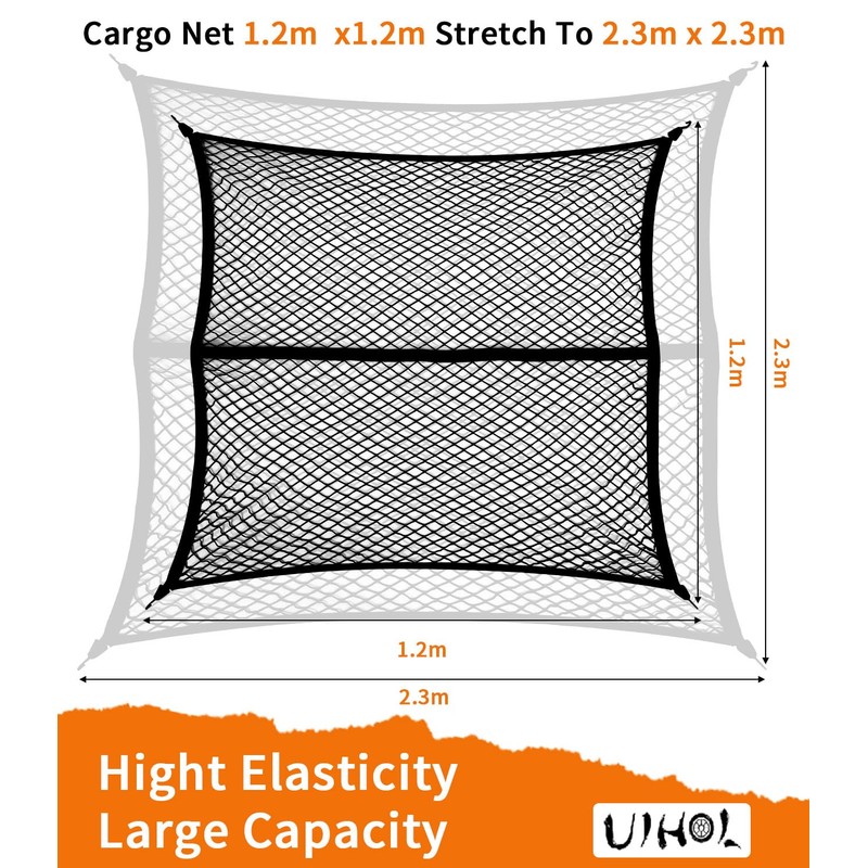 Cargo Net for Pickup, Boot Net, Car, Double Stretchy Truck