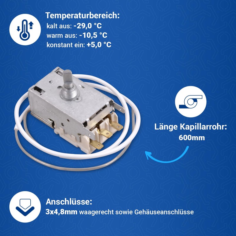 VIOKS Thermostat Like Ranco K59-L2677 Replacement for K59-L2622 Like Liebherr