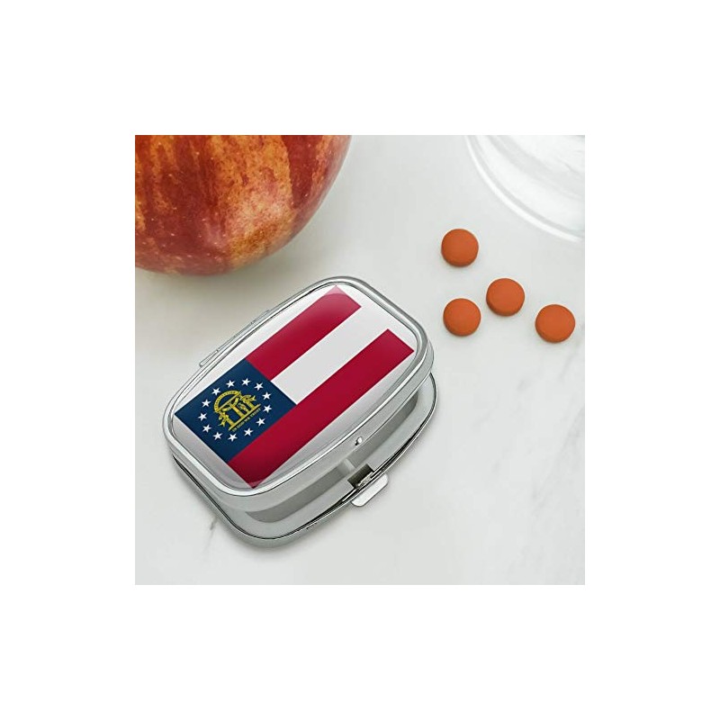 Georgia State Flag Rectangle Pill Case Trinket Gift Box