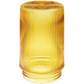 RAB Lighting GL100PGA 100 Series Vaporproof Flat Bottom Threaded Prismatic Glass Permaglobe, 75W Power, Amber