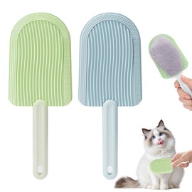 2 PCS Cat Tongue Comb Cat Tongue Brush Cat Chin Brush Double Sided Cat Grooming Brush Multifunctional Pet Ice Cream Massage Comb for Shedding for Cat Dog Bunny Cat Comb for Removing Loose Hair