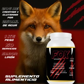 Suplemento Creatina + Glutamina Fox Pre Entreno 1kg 50servis