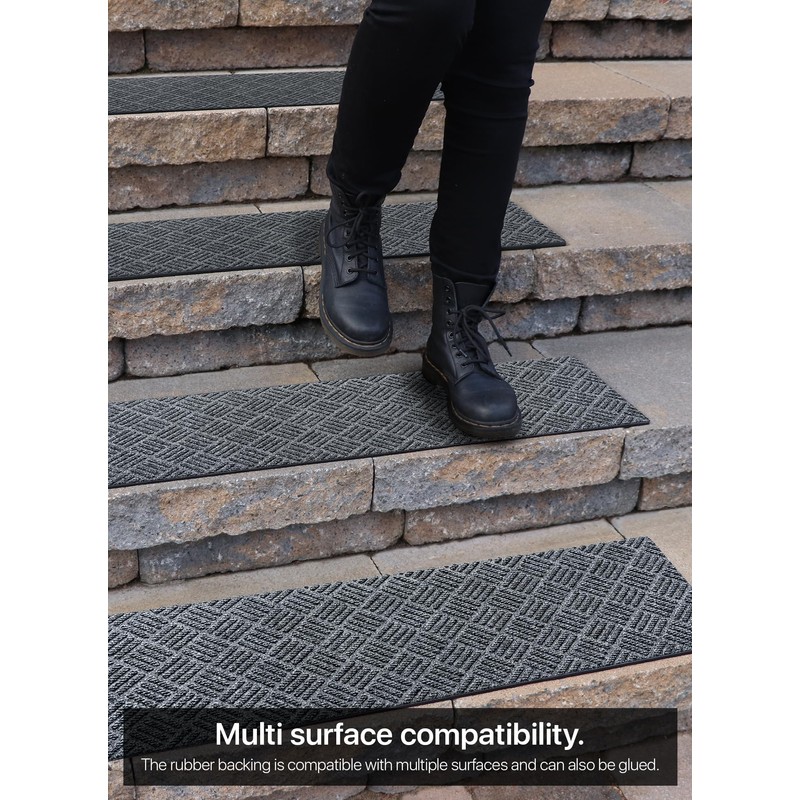 FINEHOUS Outdoor Stair Treads Non-Slip 42”x10” (6-Pack) – Carpet Treads