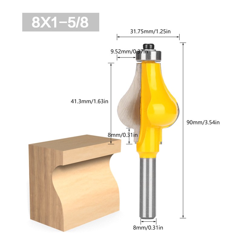 Handrail Router Bits Carbide Woodworking Milling Cutter for MDF Solids
