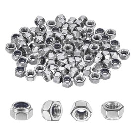 M METERXITY 50-Pack Nylon Insert Hex Lock Nuts, M8 x 1.25mm Thread 304 Stainless Steel Self-Locking Locknuts Hexagon Nut Metric Nuts for Machinery/Home Repair/Industrial Fasteners