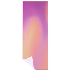 Peryiter Hot Yoga Towel, Yoga Mat Towel with Grip Dot Microfiber Non Slip Sweat Absorbent Mat for Pilates and Fitness, 72" x 24" Soft Blankets Cover for Workout, Gym(Purple and Orange)