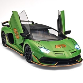 OANMYJJO Car Toys for Boys 1/18 Diecast Cars Lambo SVJ 63 Model Car Kits,Lambo Collectibles Model with Light and Sound,Race Cars for Kids Ages 4-8（Green）