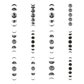 SanerLian Black Geometry Tree Tattoo Sticker Moon Phase Arrow Temporary Fake Tatoo Waterproof Men Women Arm Shoulder Back Body Art 13.8X4cm Set of 12 (SF225)