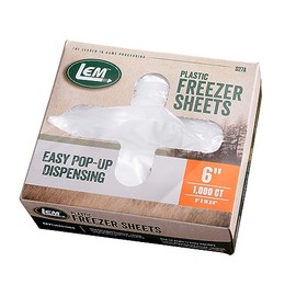 LEM Products 6" Freezer Sheets, Non-Stick, Non-Porous Polyethylene, 1000 Count Box