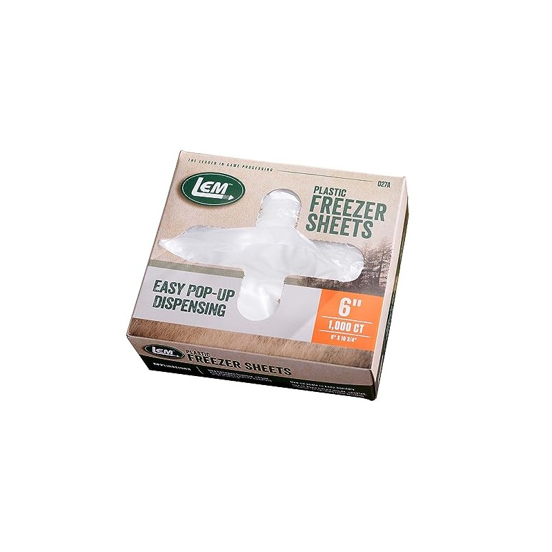 LEM Products 6" Freezer Sheets, Non-Stick, Non-Porous Polyethylene, 1000 Count