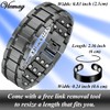 Vicmag 3 x Magnetic Bracelet Men, Lymphatic Drainage Pure Titanium