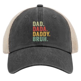 Sparkmuse Dad Daddy Dad Bruh Fathers Day Golf hat Daddy hat AllBlack Womens Hats Gifts for Mom Cycling Cap, Allblack, One Size