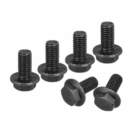 sourcing map M12x25mm Hex Serrated Flange Bolts 10.9 Grade Carbon Steel Screws 6pcs