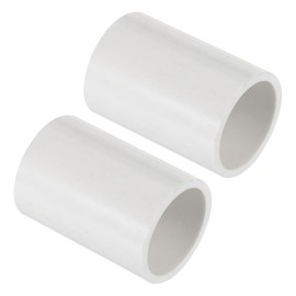 PATIKIL 3/4" PVC Pipe Fitting Coupling Adapter, 2 Pack Straight Pipe Slip Socket Connector for Home Industrial Sprinkler Drip Irrigation System Pipes Extension Use, White