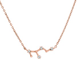 PAVOI 14K Rose Gold Plated Astrology Constellation Horoscope Zodiac Necklace 16-18" - Virgo