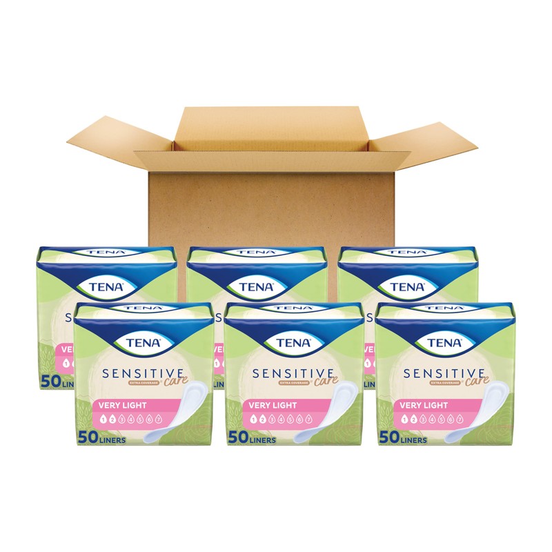 TENA Sensitive Care Panty Liners for Women, Very Light Absorbency,
