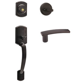 Supstron Front Door Handleset, Entry Door Locksets with Single Cylinder Deadbolt and Reversible Handl Set, Perfect for Front Door, Apartments【Oil Rubbed Bronze】