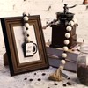 Jetec Coffee Bar Decor Wood Bead Garland with Tassel Coffees