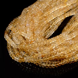 Unbranded Natural Citrine Faceted Rondelle Beads Size 4x6mm 15.5'' Strand