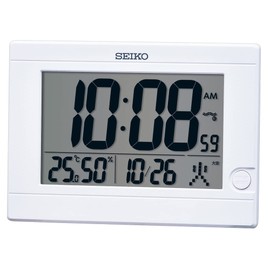 Seiko SQ447W Clock Radio White Digital Table Clock 5.9 x 8.3 x 0.9 inches (150 x 210 x 22 mm)