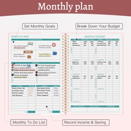 Large Budget Planner Monthly Finance Organizer with Expense Tracker to Manage Your Money Effectively, Undated Budget Book/Finance Planner/Account Book 12 Month 1 Year Use Start Anytime 7" x 10"
