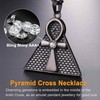 U7 Men's Pyramid Ankh Cross Pendant Vintage Black Gun Plated