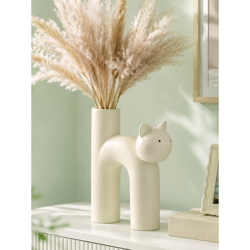 Ceramic Cat Vase, Cute Cat Themed Gifts for Women, Home