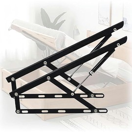 Juego de 2 kits de elevación de cama con resorte de gas, mecanismo de elevación de cama plegable, juego de bisagras para marco de cama con almacenamiento elevable, mecanismo de cama hidráulico con re